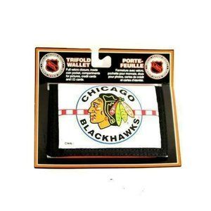 CHICAGO BLACKHAWKS CHAMBER WALLET NYLON TRI FOLD NHL TRI COLOR LICENSED NEW